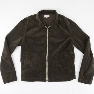 Adriano Goldschmied AG Full Zip Velour Jacket Men's Medium Brown